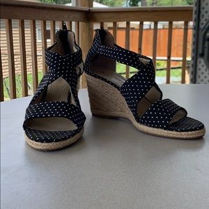 Polka dot wedges.